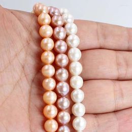 Pendants 8-9mm Nucleated Freshwater Pearl Edison Round Through Hole Loose Bead Necklace DIY Jewellery Accessories