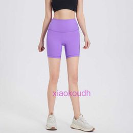 Lu Woman Biker Hotty Hot New Double Sided Grinding Sports Shorts Womens and Yoga Pants High Waist Quarter No T-line Short