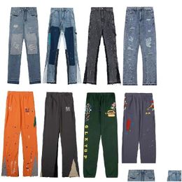 Jeans maschi maschi pantaloni donne retrò strade inchiostro spruzzato Iti montaggio uni taglia s-xl drop dropeled abbigliamento dhcr2