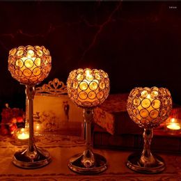Candle Holders Silver Crystal Holder For Wedding Centerpiece Tealight Candlestick Fireplace Candelabra Home Decor