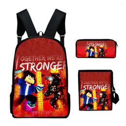 Backpack Harajuku Cool EYstreem 3D Print 3pcs/Set Pupil School Bags Laptop Daypack Inclined Shoulder Bag Pencil Case