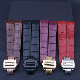 Leather strap men's watch accessories for Santos100 calf leather watch strap 20mm23mm sports waterproof bracelet ladies 302B