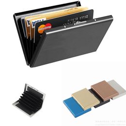 RFID Metal Anti-theft Card Holder Men Business ID Credit Cards Stainless Steel Box Waterproof Wallet Bank Card Office Card Case Stainless steel