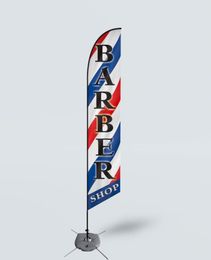 Custom Promotion Barber Shop Beach Feather Flag 110g Knitted Polyester Swooper Banner Digital Printing7246303