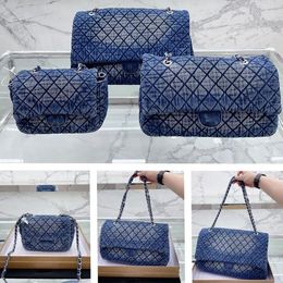 Classic Denim Blue CC Flap Bag Luxury Shopping Bag Designer Women's Handbag Crossbody Tote Shoulder Bag Vintage Embroidery Print S Covr