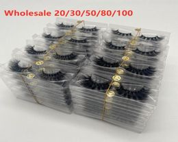 False Eyelashes Whole 10203050100 Natural 5D 100 Real Mink Lashes Vendor Fluffy Messy Female Beauty Makeup Lash5446749