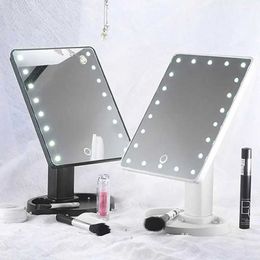 Compact Mirrors LED touch sensitive makeup mirror with 22 light beads and 360 ° rotating desktop equipped a storage case for Q240509