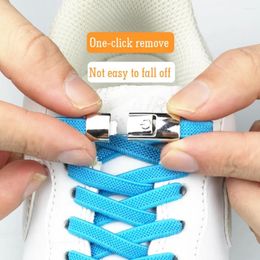 Shoe Parts 1Pair Elastic No Tie Laces Press Lock Shoelaces Without Ties Sneaker Adult Widened Flat Shoelace For Shoes