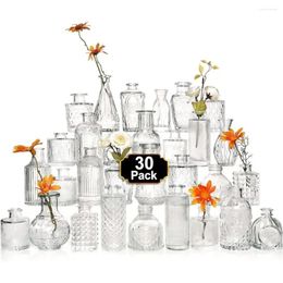 Vases Vase Small Glass For Flowers Transparent Bud Vintage Center Piece Wedding Decoration