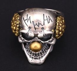 Fashion hip hop men039s stainless steel ring high quality design clown punk biker ring size 7147764709