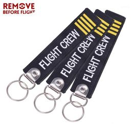 Keychains 30 PCSLOT Flight Crew Keychain For Aviation Gift Embroidery Key Chain Fashion Jewelry Promotion Christmas Gifts19134670