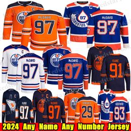 #97 Connor McDavid Edmonton Hockey Jersey #29 Leon Draisaitl Wayne Gretzky Evander Kane Ryan Nugent-Hopkins Mark Messier Zach Hyman Stuart Skinner Oilers Maglie