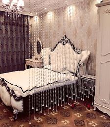 Luxury Translucidus Crystal Curtain Flash Line Shiny Solid Beads String Door Curtain Window Room Divider for Home Decoration corti7089551