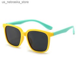 Sunglasses New Childrens Polarized for Boys and Girls Brand Luxury Silicone Safety Glasses Children UV400 Gift Q240410