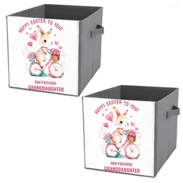 Storage Bags Easter Greetings Granddaughter Riding Bike Tank Folding Box Large Capacity Of Socks Handle On Bot