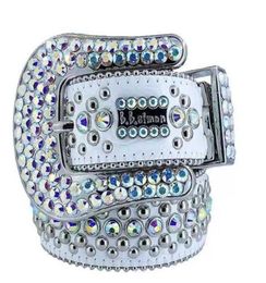 Fashion Designer Belts Women High Quality Mens Simon Rhinestone Belt With Bling Rhinestones Width 4 0CM Waistband260o31643782046