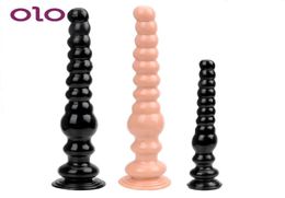 OLO Large Dildo Anus Backyard Anal Beads Prostate Massage Masturbation With Suction Cup Butt Plug Sex Toys For Woman And Men Y19103715004