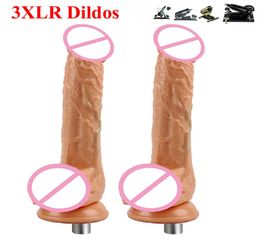 Sex machine accessories 3XLR Connector big Dildo Masturbation Machine Attachments Adult Love Machine Y04089320188