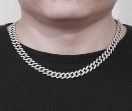 Pendant Necklaces Hiphop 1619cm 925 Sterling Silver Full Zircon Cuban Chain Necklace For Men Jewelry Miami Bling Iced Out Party G2967283