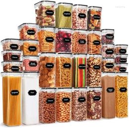 Storage Bottles Airtight Food Containers With Lids Clear Cereal For Kitchen Pantry BPA-free Plastic