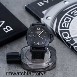 Female Wrist Watch Panerai LUMINOR Series PAM00441 Fat Sea Black Plate Ceramic Dual Time Zone Dynamic Storage Automatic Mechanical Mens Watch