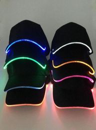 Ball Caps Fashion Unisex Solid Colour LED Luminous Baseball Hat Christmas Party Peaked Cap4664843