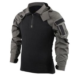 Men039s TShirts 2021 Outdoor Tactical Hunting Shirt Combat Uniform Camouflage Cool Hooded Long Sleeve Tshirt Equipment1712018