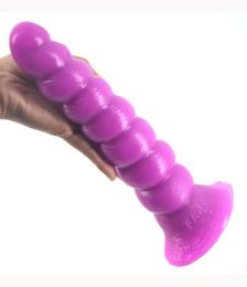 Female Masturbator Big Dildo Beads Spiral Anal Plug Realistic Penis Sex Toys Long Butt Stopper Vagina Stimulate Couple Flirting To7065677