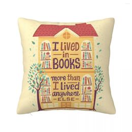 Pillow Lived In Books Throw Anime Girl Autumn Pillowcase