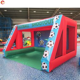 wholesale outdoor activities Free Door Ship 4mWx3mLx3mH (13.2x10x10ft) with 6balls Inflatable Football Soccer Target Shootout Goal Giant Carnival Sport Games