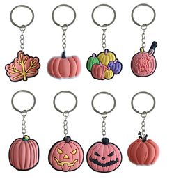 Keychains Lanyards Halloween Pumpkin Keychain Key Pendant Accessories For Bags Childrens Party Favors Men Keyring Suitable Schoolbag Otelt