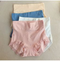 Xinjiang long staple cotton underwear women's high waist abdominal traceless ladies cotton large size triangle underwear