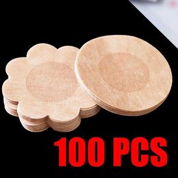 Breast Pad 100 pieces of soft Nipple cover disposable breast petal flower sexy rod upper bra pad womens intimate underwear unmarked Q240509