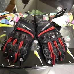 Touring Gloves AGV gloves genuine leather carbon Fibre short motorcycle riding protective gear essential for ridingU101