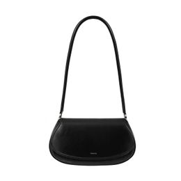 Women Bags Korean Original Brands Oval Vintage Flap Design Solid Color Shoulder Bag High Quality Casual Versatile Clam 240509