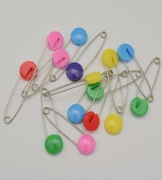 200pcs 203903950mmlength Baby Diaper Safety Pins Colourful lollipop Plastic Safety Head Whole7013376