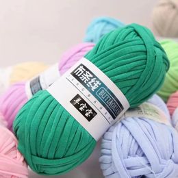 100gpc T Shirt Thick Soft Cloth Yarn for Hand Knitting Crochet Woven Handbag Blanket 240428