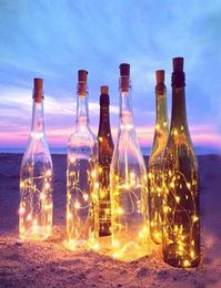 2M 20LED Holiday Light String Flameless Wine Bottle Cork Fairy String Lights DIY Mini Flame Cork Light For Home Decor Wall Party D2925706