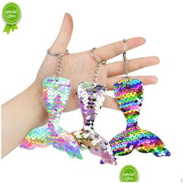 Other Event Party Supplies New 6Pcs Mermaid Party Gifts Keychain Bracelet Ornaments Theme Birthday Decoration Girl Baby Shower Favour Dhya7