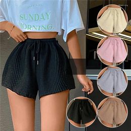 Women's Shorts Womens Wide Leg Pants Summer High Waist Elastic Lace Up Sweat Fitness Running Pajamas Loose Casual