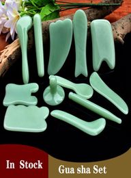 Multi Styles Natural Jades Gua Sha Scraper Board Massage Rose Quartz Jade Guasha Stone For Face Neck Skin Lifting Wrinkle Remover 7340739