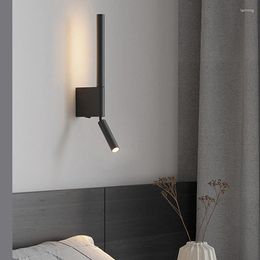 Wall Lamp Fumi LED Bedroom Headboard Light Sconce Bedside Reading Push Switch Lamps El Bed Side Decorative Wal