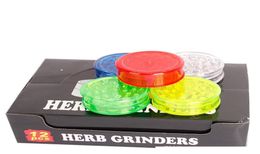 60mm Round Plastic Tobacco Smoking Herb Grinders 3 Layer Tobacco Grinder Cigarette Colourful Crusher Fit Dry Herb Colour Random Send7459035