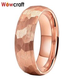 8mm Rose Gold Tungsten Carbide Ring For Men Women Comfort Fit Wedding Band Inside Engraved Rings2731709