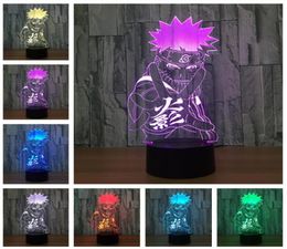 Naruto Anime 3D Night Light Creative Illusion 3D Lamp LED 7 Colour Changing Desk Lamp Home Decor For Kid039s Birthday Xmas Gifts9310762