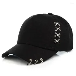 Ball Caps Dad Hat Creative Piercing Ring Baseball Cap Punk Gorras Bone Masculino Feminino Beisbol Hip Hop Snapback