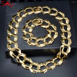 Necklace Earrings Set Punk Luxury Dubai Bracelet Jewellery For Women Men 18k Gold Plated Copper Round Wedding Anniversary Gift