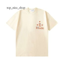 Rhude Shirt Ins Hot 23ss Men T Shirts Luxury Rhude Mens T Shirt Skateboard Mens Designer T-shirt Women Men Casual T-shirt Good Mens Tshirt US SIZE Rhude 5728