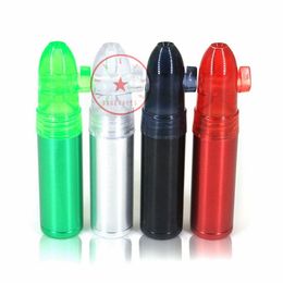 Bullet Cartridges Style Colourful Smoking Aluminium Plastic Pipes Bottle Portable Herb Tobacco Stash Case Detachable Snuff Snorter Sniffer Cigarette Holder