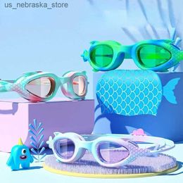 Diving Goggles Childrens swimming goggles waterproof and anti fog professional training for boys girls equipment Q240410